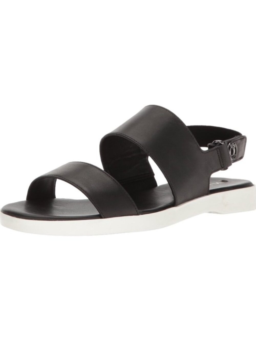Via Spiga Jaguar Black Leather Sport Slingback Sandal Size 7.5 M